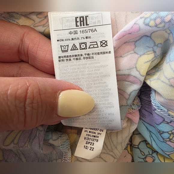 Gap Maternity Size Medium Retro Floral Modal Robe w/ Matching Tank Lounge Soft - Picture 10 of 10